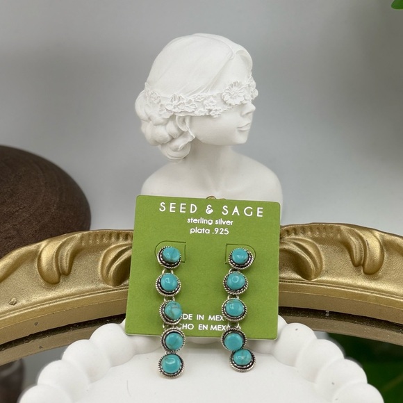 Seed & Sage Sterling Silver Turquoise Earrings - Picture 3 of 8
